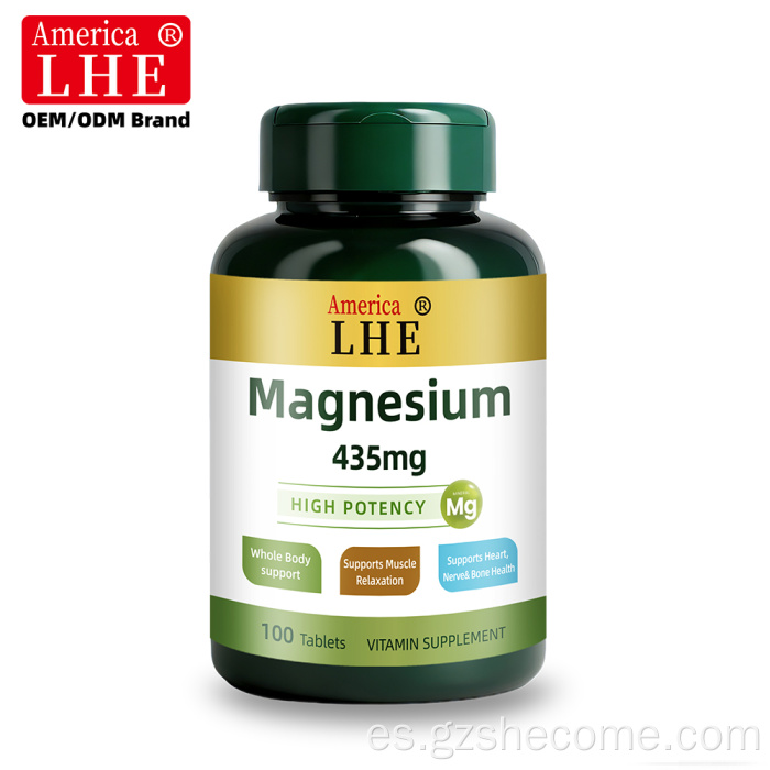 Shecome Magnesio Tabletas Músculo Corazón Hueso Salud Apoyo